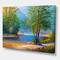 Designart - Green Trees By The Riverside - Traditional Canvas Wall Art Print